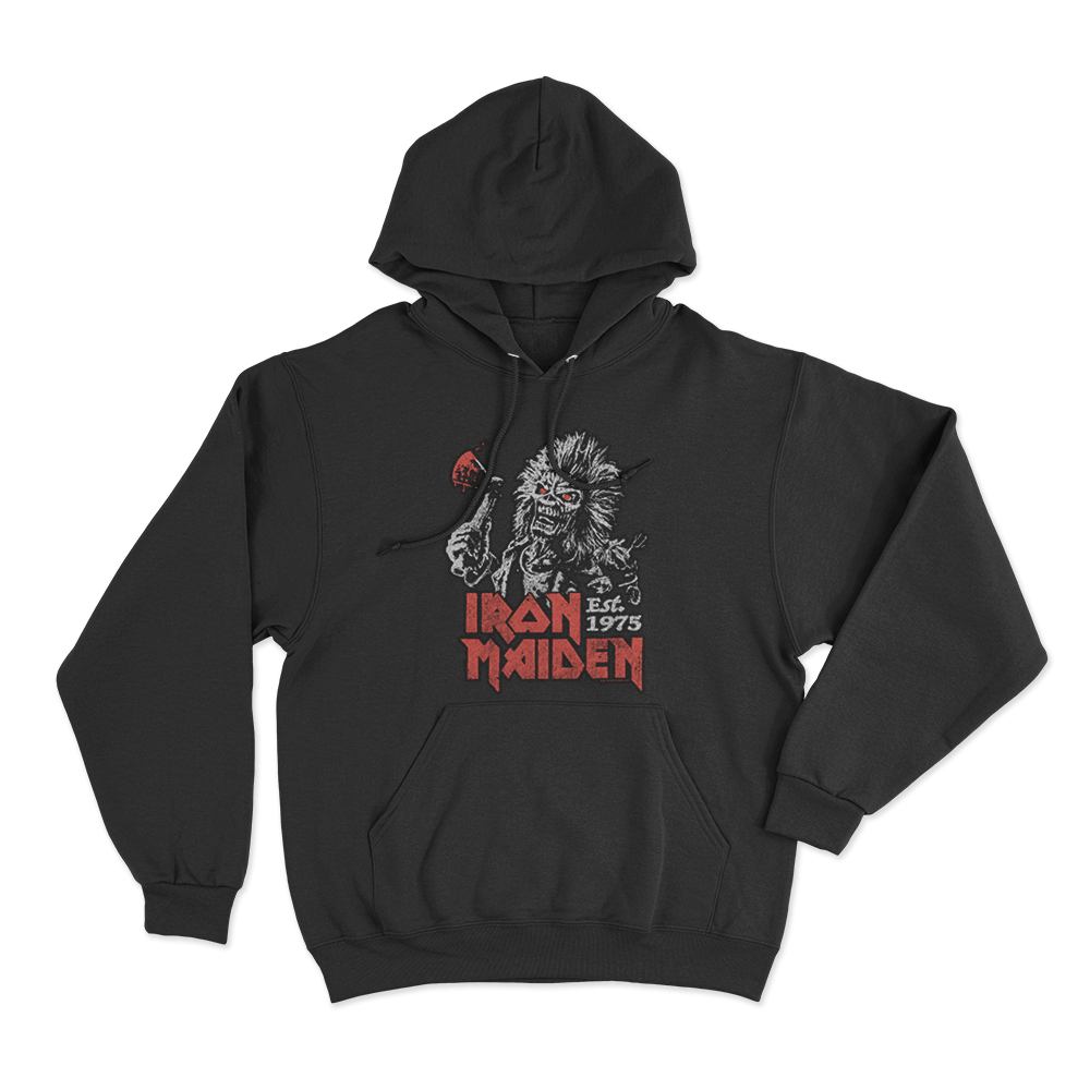 Iron Maiden Est. 1975 Unisex Hoodie Black Iron Maiden Est. 1975 Unisex Hoodie Black
