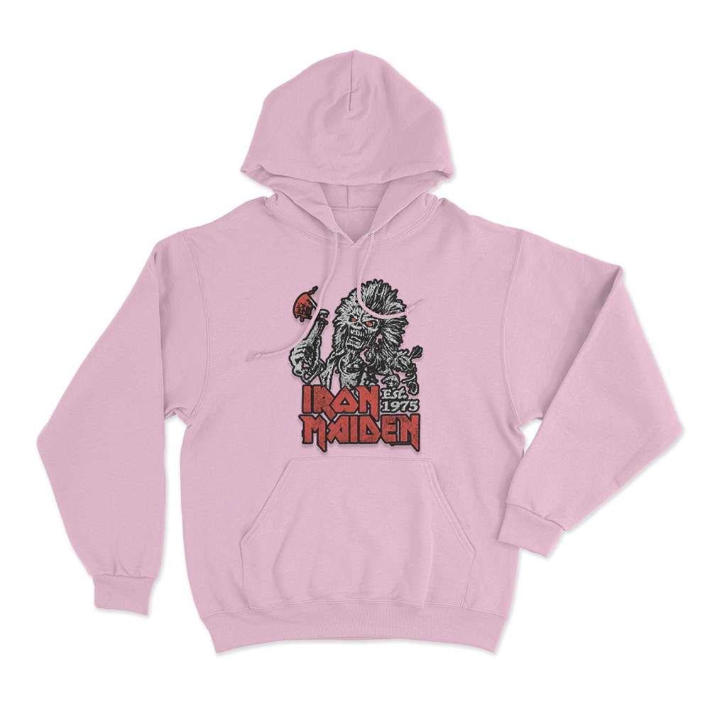 Iron Maiden Est. 1975 Unisex Hoodie Pink Iron Maiden Est. 1975 Unisex Hoodie Pink