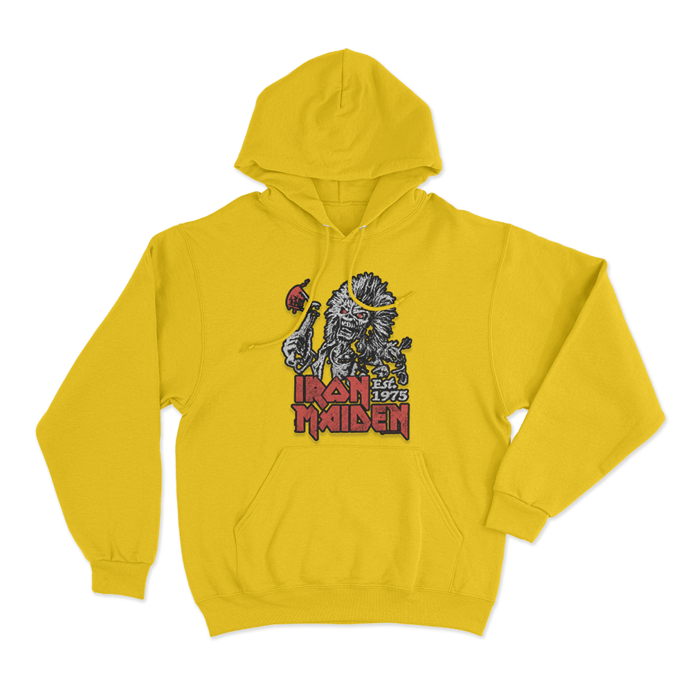 Iron Maiden Est. 1975 Unisex Hoodie Yellow Iron Maiden Est. 1975 Unisex Hoodie Yellow