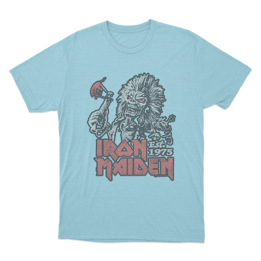 Iron Maiden Est. 1975 Unisex T Shirt Sky Blue Iron Maiden Est. 1975 Unisex T Shirt Sky Blue