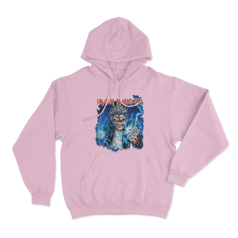 Iron Maiden Lightning Eddie Unisex Hoodie Pink Iron Maiden Lightning Eddie Unisex Hoodie Pink
