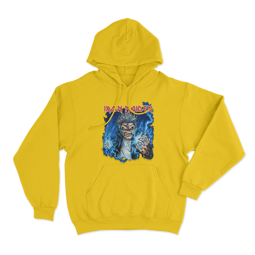 Iron Maiden Lightning Eddie Unisex Hoodie Yellow Iron Maiden Lightning Eddie Unisex Hoodie Yellow